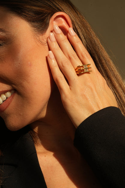 Casa Di - Gold Plated Vintage Inspired Women's ring