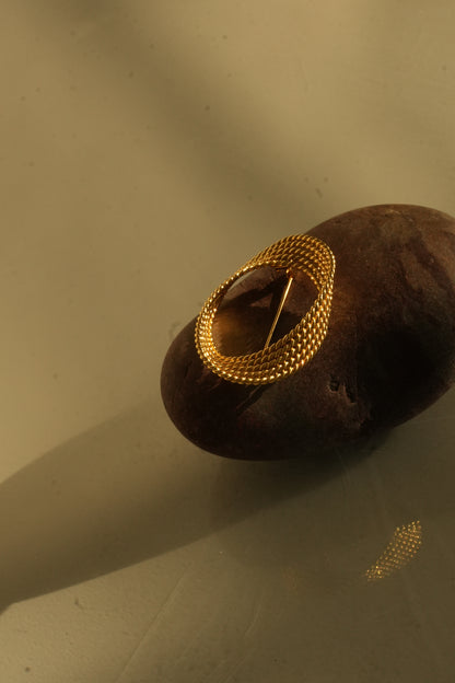 Casa Di - Gold Plated Bronze Vintage Inspired Women's Brooch